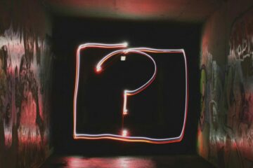 Neon sign with question mark